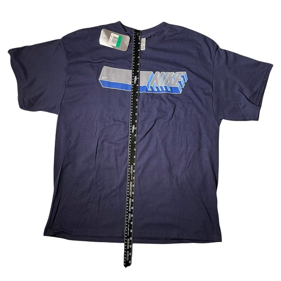 Vintage Y2K Nike‎ Block Letters Tshirt Gray Tag USA Made Mens Large Blue - Picture 6 of 6